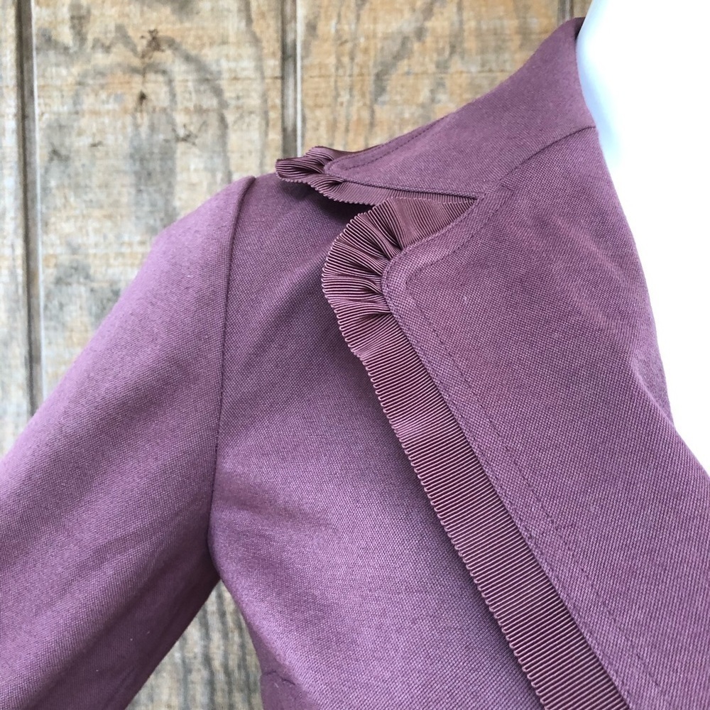 J jill ruffled lapel cropped blazer 0 petite - Picture 3 of 13